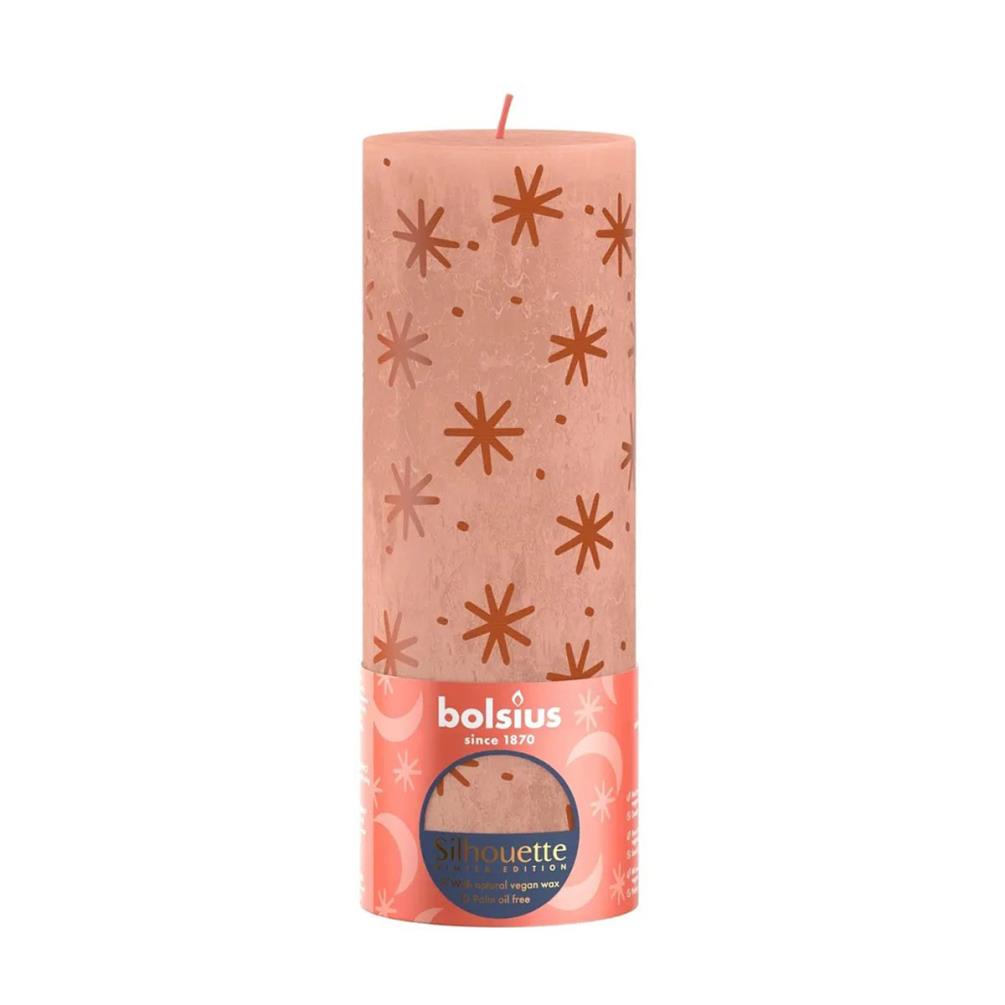 Bolsius Creamy Caramel Rustic Silhouette Pillar Candle  19cm x 7cm £9.89